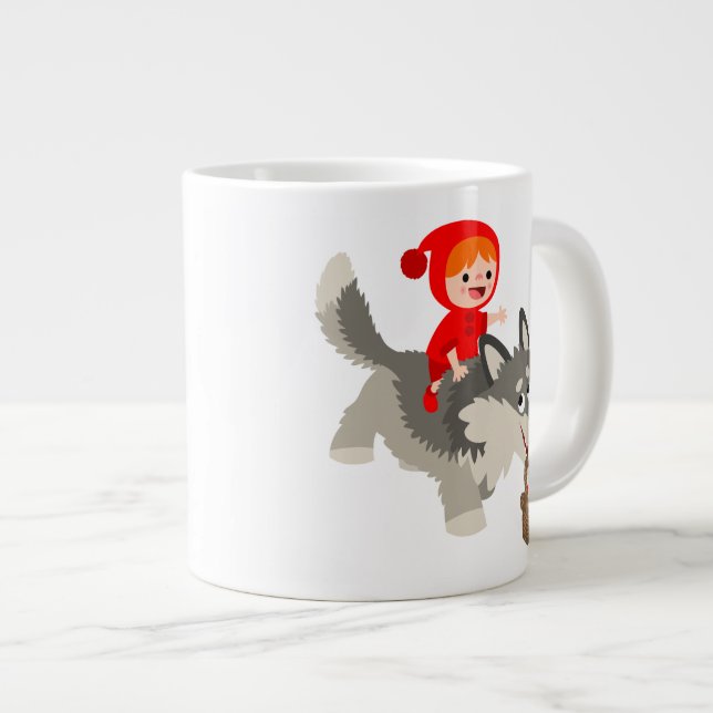 Little Red Riding Huva och Vargen Jumbo Mugg (Framsida höger)