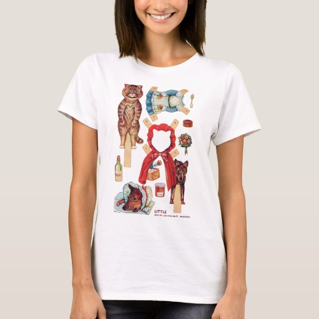 Little Red Riding Huva, Papper Doll, Louis Wain T Shirt (Framsida)