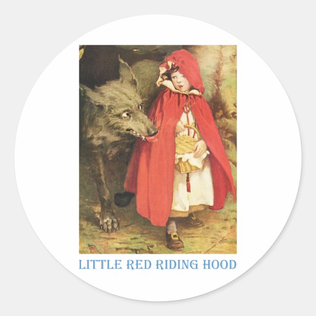 Little Red Riding Huva Runt Klistermärke (Framsida)