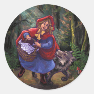 Little Red Riding Huva Runt Klistermärke