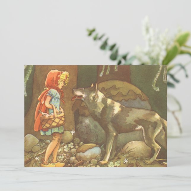 Little Red Riding Huva, Vintage Fairy Tale (Stående Fram)