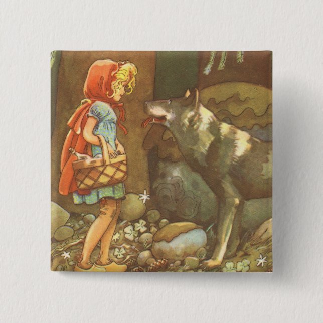 Little Red Riding Huva, Vintage Fairy Tale Knapp (Framsida)