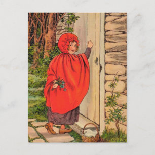 Little Red Riding Huva Vintage Vykort