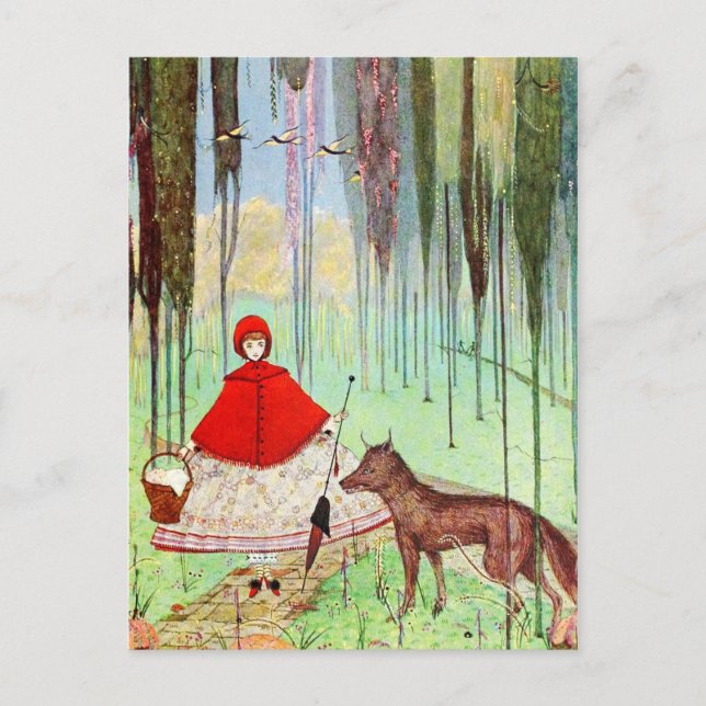 Little Red Riding Huva Vykort (Framsida)