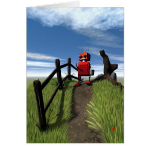 Little Red Robot Card Hälsningskort
