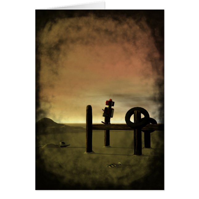 Little Red Robot Card Hälsningskort (Framsidan)