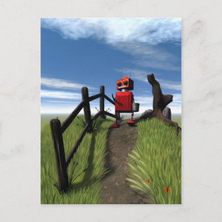 Little Red Robot Postcard Vykort