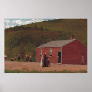 Little Red School Cabbin från Winslow Homer Poster