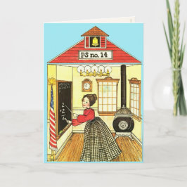 Little Red Schoolhouse Reproduction Gingham Doll Kort