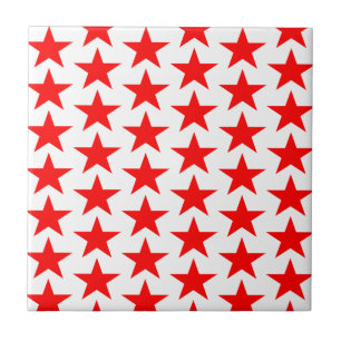 Little Red Stars Mönster Kakelplatta