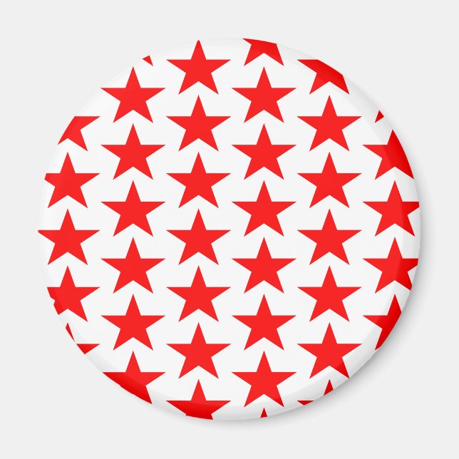 Little Red Stars Mönster Magnet (Framsidan)