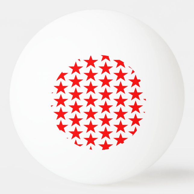 Little Red Stars Mönster Pingisboll (Framsidan)