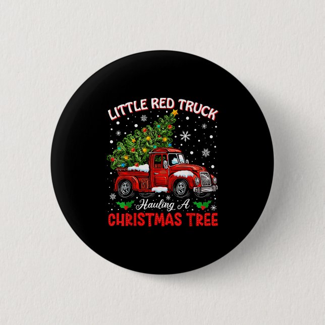 Little Red Truck Hauling A Christmas Tree  Knapp (Framsida)