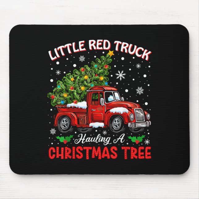 Little Red Truck Hauling A Christmas Tree  Musmatta (Framsidan)