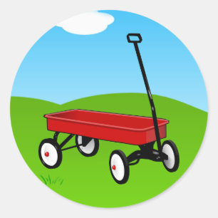 Little Red Wagon Runt Klistermärke