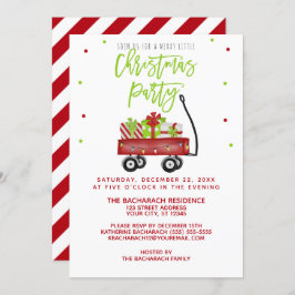 Little Red Wagon Rustic jul Party Inbjudningar