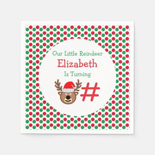 Little Reindeer Barns födelsedag Pappersservett (Framsidan)