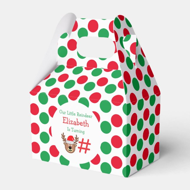 Little Reindeer Barns födelsedag Presentaskar (Framsidan Sidan)