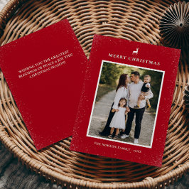 Little Reindeer Simple Snöflingor Anpassningsbar P Julkort