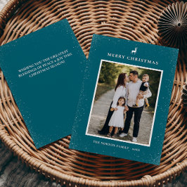 Little Reindeer Simple Snöflingor Anpassningsbar P Julkort