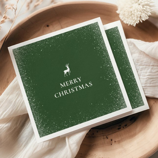 Little Reindeer Simple Snöflingor-julskogen Pappersservett (Skapare uppladdad)