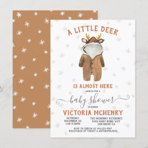 Little ReindeGod Jul Winter Baby Shower Inbjudningar