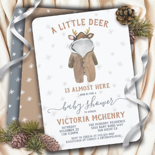 Little ReindeGod Jul Winter Baby Shower Inbjudningar
