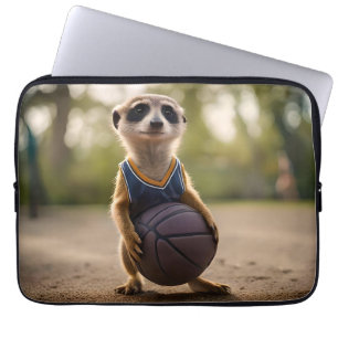 Little Ring Star: Baby Meerkat Holding Basketball Laptop Fodral