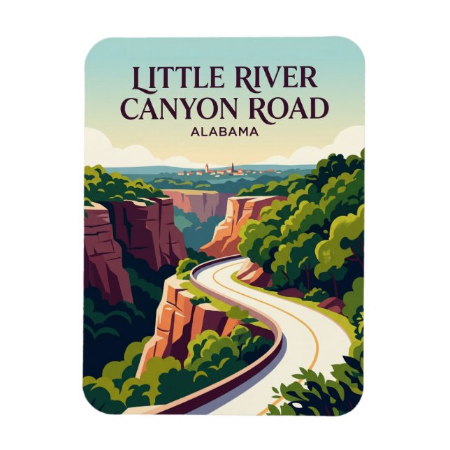 Little River Canyon Road Alabama Magnet (Vertikal)