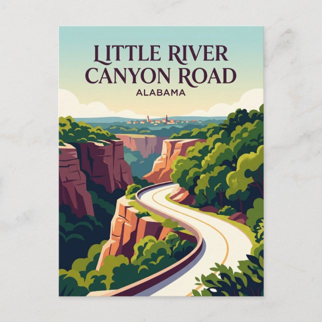 Little River Canyon Road Alabama Vykort (Framsida)