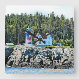 Little River fyr, Maine Clock Fyrkantig Klocka