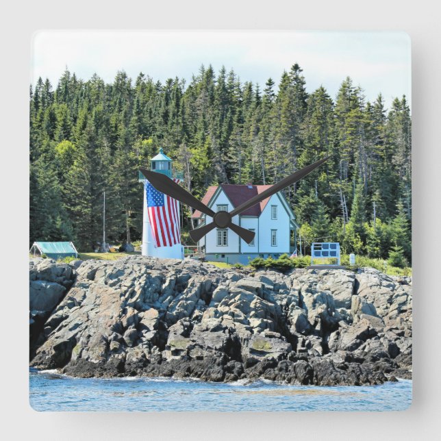Little River fyr, Maine Clock Fyrkantig Klocka (Framsida)