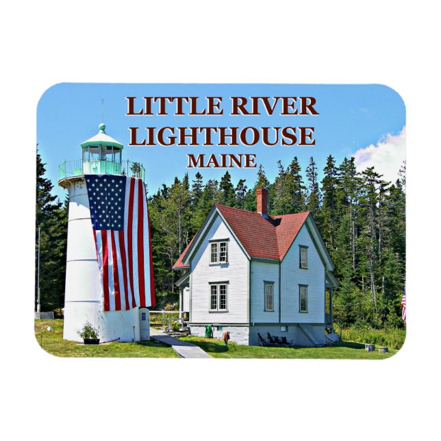 Little River Lighthouse, Cutler Maine Photo Magnet (Horisontell)