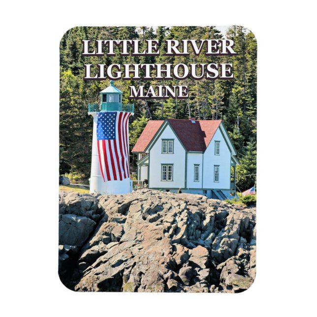 Little River Lighthouse, Cutler Maine Photo Magnet (Vertikal)