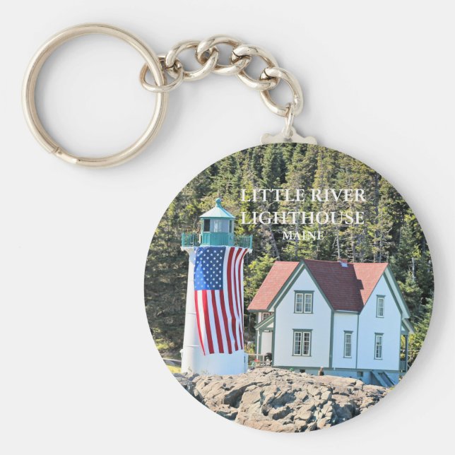 Little River Lighthouse, Maine Keychain Nyckelring (Framsidan)