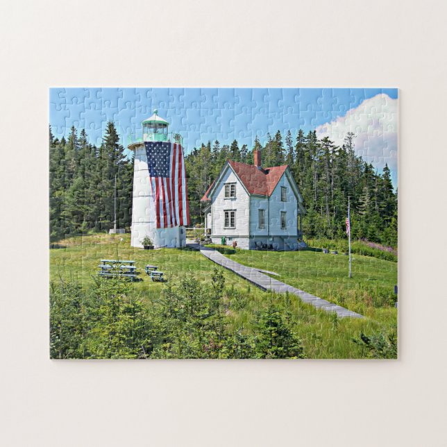 Little River Lighthouse, Maine Puzzle Pussel (Horisontell)