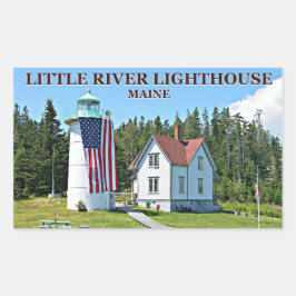 Little River Lighthouse, Maine Stickers Rektangulärt Klistermärke