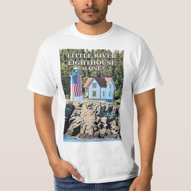 Little River Lighthouse, Maine T-Shirt (Framsida)
