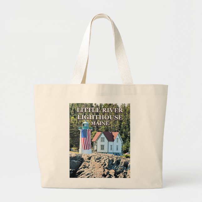 Little River Lighthouse, Maine Tote Bag Jumbo Tygkasse (Framsidan)