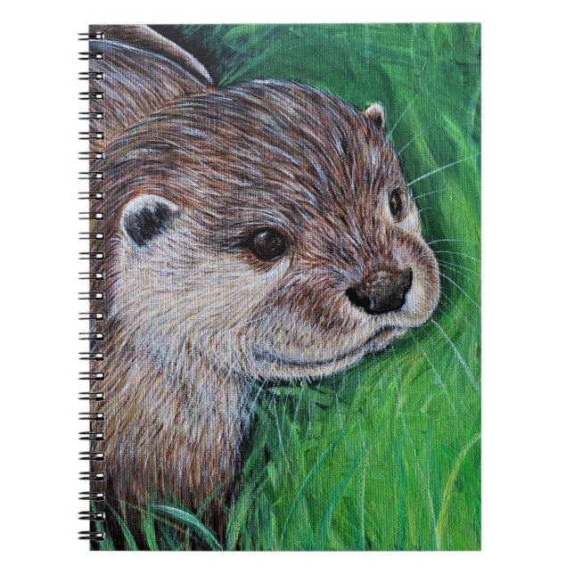 Little River Otter Painting Anteckningsbok (Framsidan)