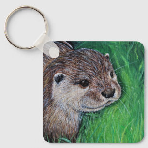 Little River Otter Painting Keychain Nyckelring