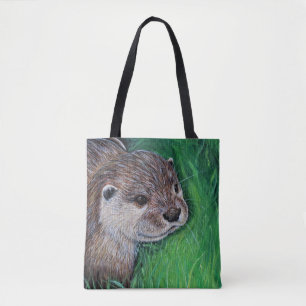 Little River Otter Painting Tygkasse