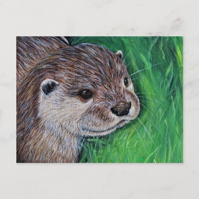Little River Otter Painting Vykort (Framsida)