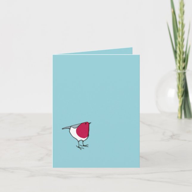 Little Robin Blue Note Card Kort (Framsida)