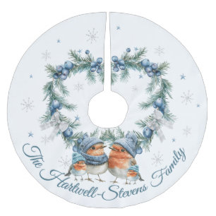 Little Robin Family & jul Foliage Julgransmatta Borstad Polyester