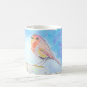 Little Robin Watercolor Painting Kaffemugg
