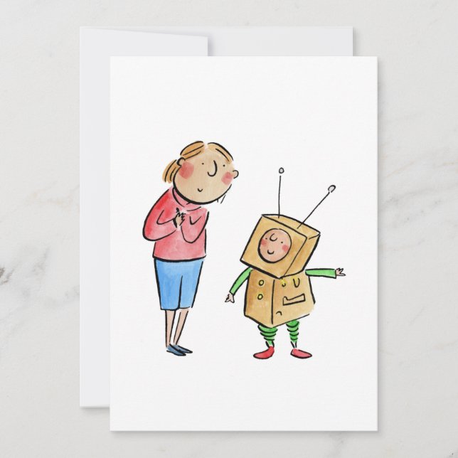 Little Robot Inbjudningar (Framsida)