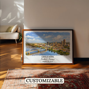 Little Rock Arkansas Affisch, Akvarell, Anpassad Poster