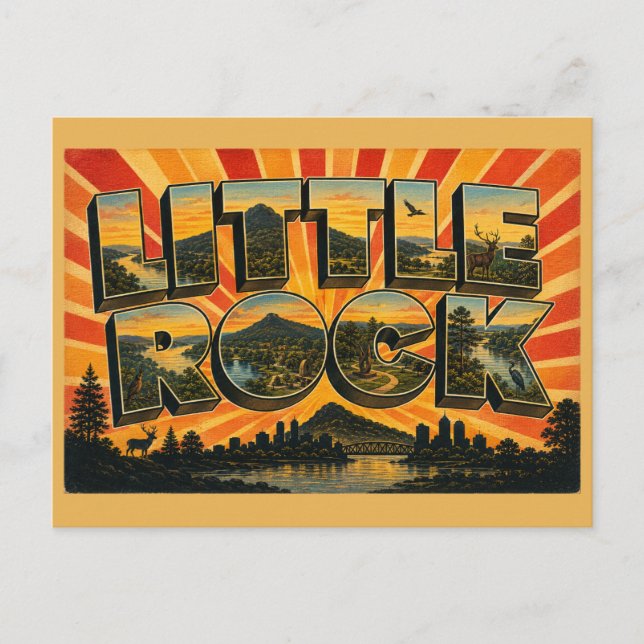 Little Rock Arkansas floddal berg Vykort (Framsida)