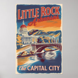 Little Rock Arkansas Målmedveten Reskonst Vintage Poster